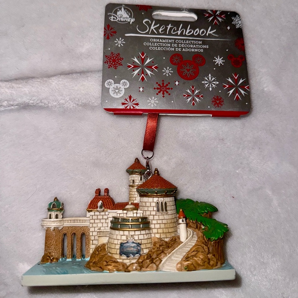Little Mermaid Disney Sketchbook Castle Christmas Holiday Ornament NWT